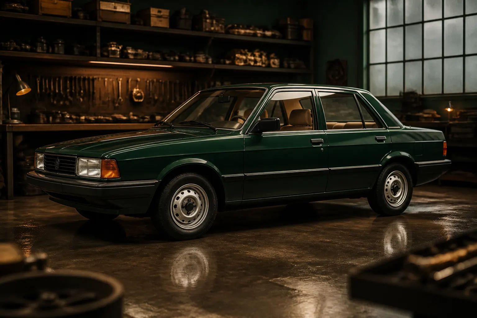Audi 100 C3 mit aerodynamisch geprägter Limousinenkarosserie