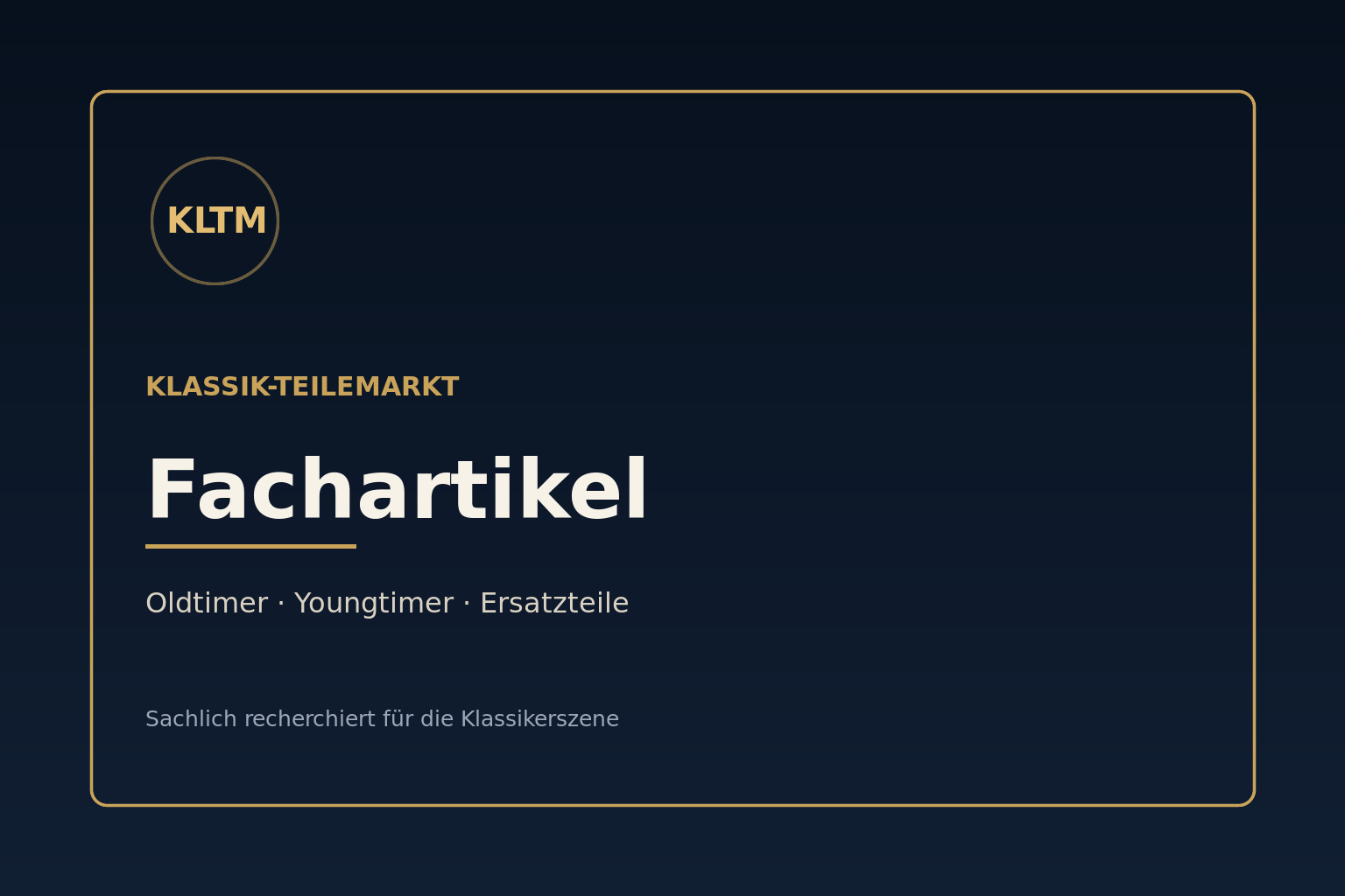 Klassik-Teilemarkt Fachartikel – neutrales Standardbild